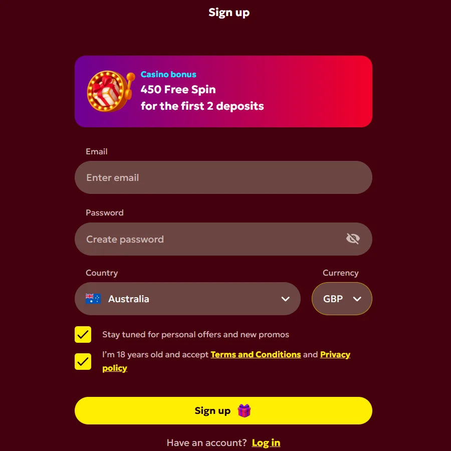 Spinobon Casino Registration Process