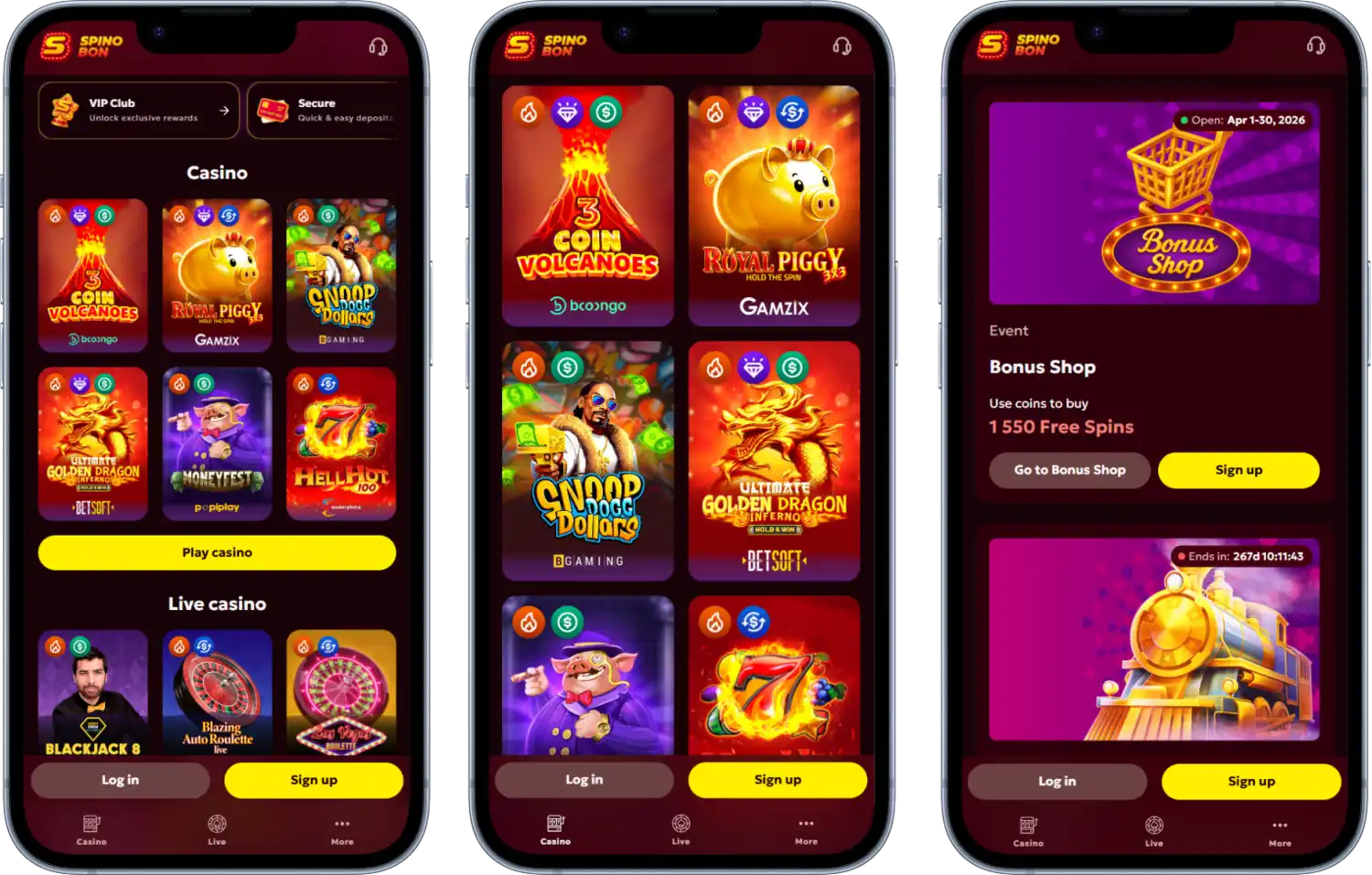 Spinobon Casino on Mobile