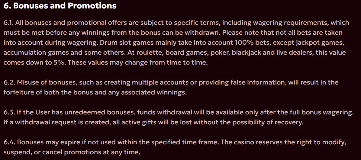 Spinobon Casino Bonus Terms and Conditions